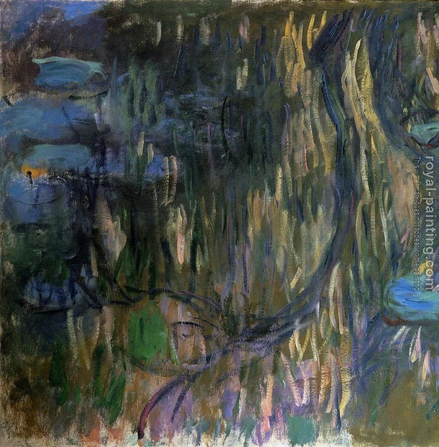 Claude Oscar Monet : Water-Lilies, Reflections of Weeping Willows, left half